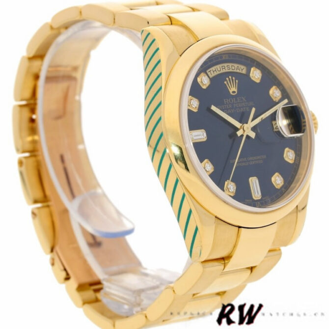Replica Rolex Day-Date 118238 Dark Mother Of Pearl Dial Yellow Gold 36mm Unisex Watch