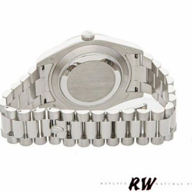 Replica Rolex Day-Date 218206 Concentric Circle Ivory Roman Numeral Dial Platinum 41MM Mens Watch
