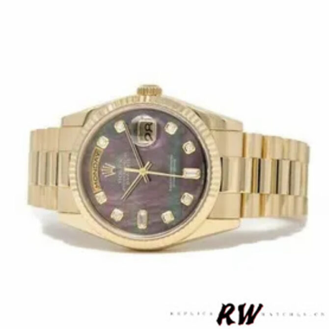 Replica Rolex Day-Date 118238 Dark Mother of Pearl 36mm Unisex Watch