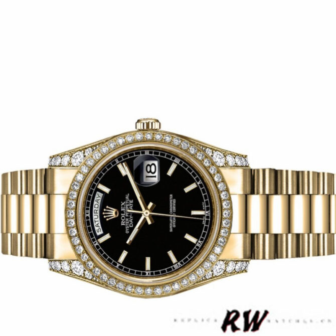 Replica Rolex Day-Date 118388 Black Index Dial 36mm Unisex Watch