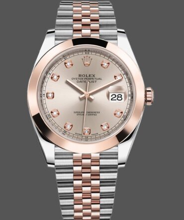 Rolex Datejust 126301 Rose Gold Sundust Diamonds Dial 41MM Mens Replica Watch