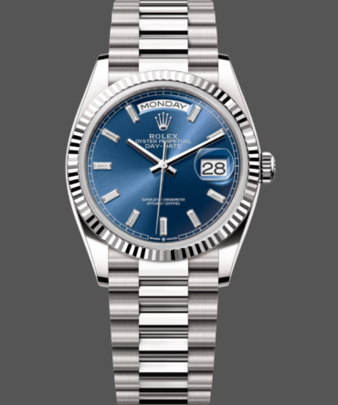 Replica Rolex Day Date White Gold 36 Blue Diamond Dial m128239 0069