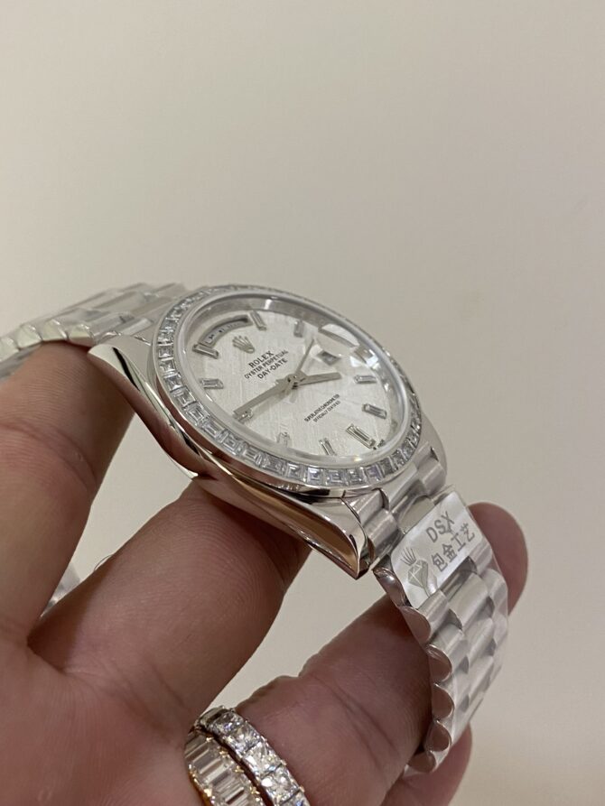 Replica Rolex Day-Date 40 Platinum Meteorite Diamond Dial M228396TBR 0027 Men's Watch