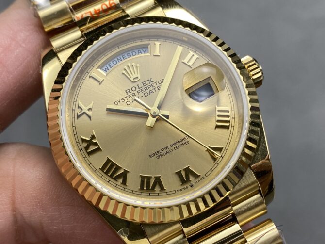 Replica Rolex Day-Date 118235 MOP Black Dial 36mm Unisex Watch