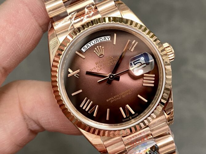 Replica Rolex Day Date 128235 0075 Brown Ombr Roman Dial 36mm