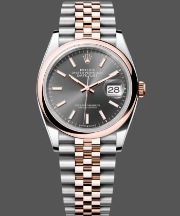 Rolex Datejust 36 Everose Gold Grey Dial Jubilee m126201 0013