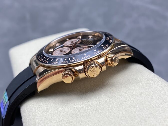 Rolex Daytona Everose Rubber 126515LN 0004 Black Dial Diamond Watch