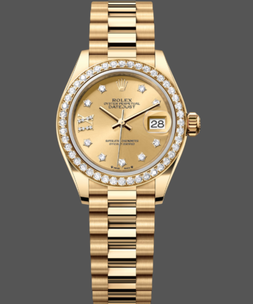 Rolex Datejust 28 Solid 18K Yellow Gold 279138RBR 0006 Women's Watch