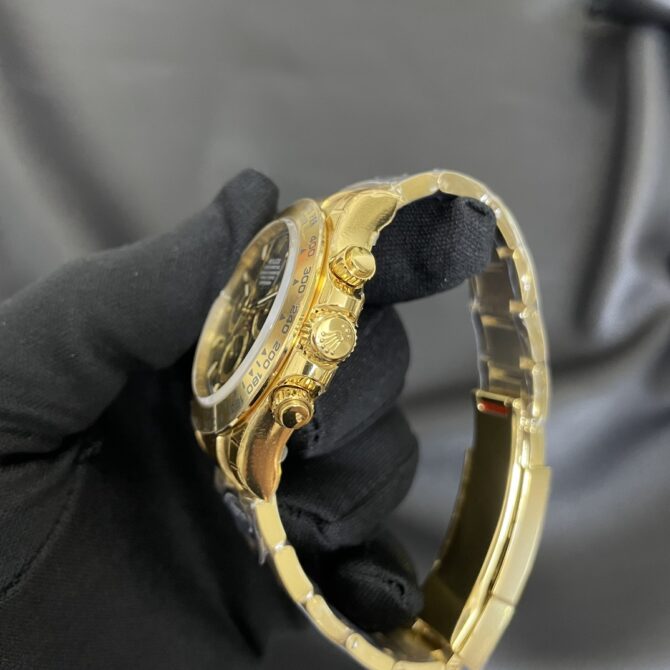 Rolex Daytona 40mm Yellow Gold Oyster Bracelet with Black Stick Dial 126508 0004