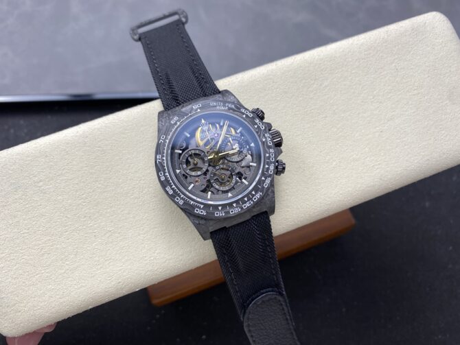Rolex Daytona DIW Carbon Fiber Skeleton Black Replica Watch