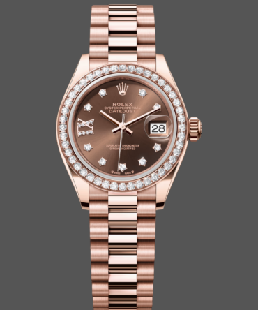 Rolex Datejust 28mm Everose Gold 279135RBR 0001 Chocolate 17 Diamond President Lady