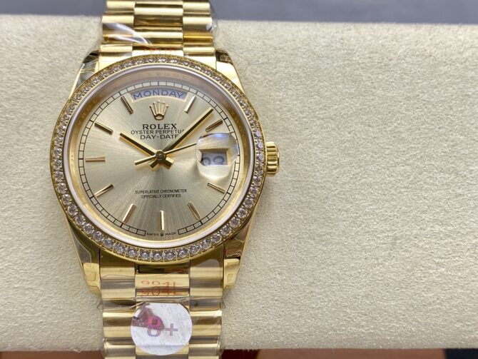 Replica Rolex Day-Date 128348RBR Dark Grey Dial Yellow Gold 36MM Unisex Watch