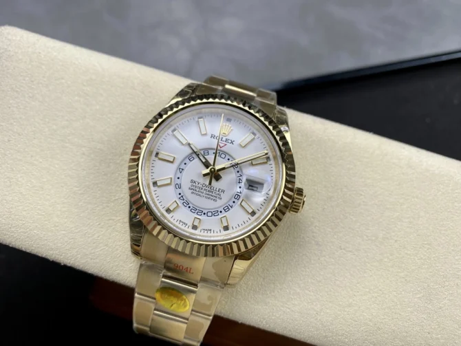 Rolex Sky Dweller Yellow Gold White Dial Oyster M336938 0003 Men's Replica Watch