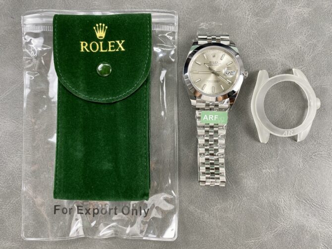 Rolex Datejust 41mm m126300 0004 Silver Stick DIal  Oystersteel Case Domed Bezel