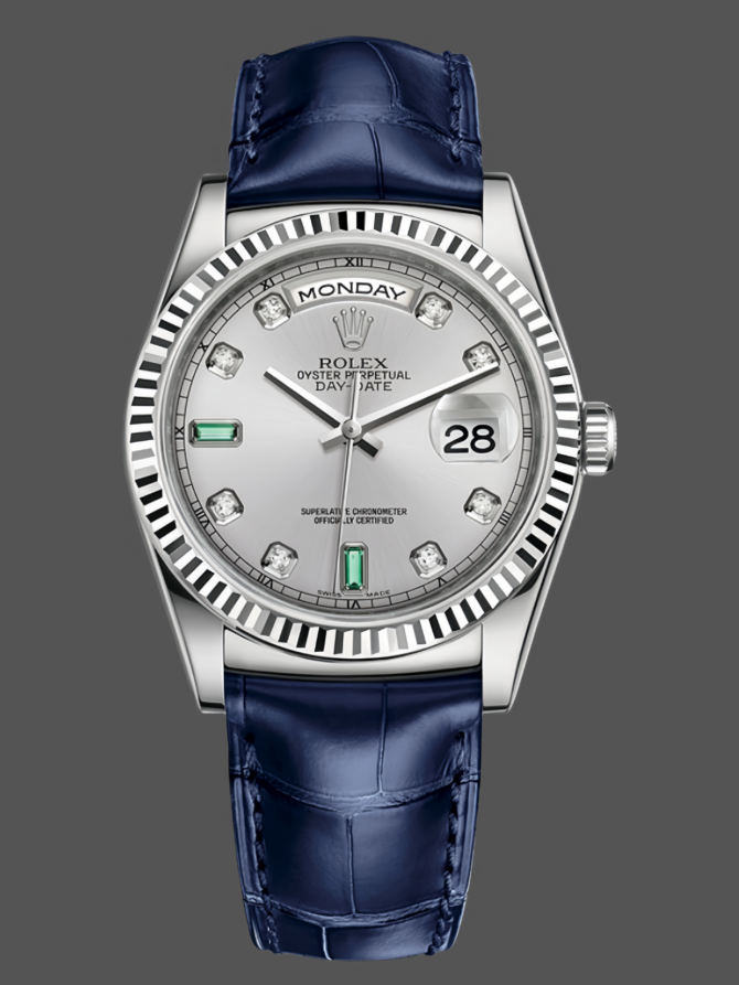 Replica Rolex Day Date 36 White Gold Diamond Rhodium Dial 118139 0053