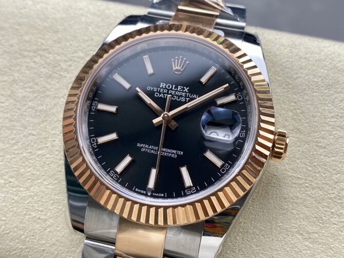 Rolex Datejust 41 Black Dial Fluted Bezel 126333 0013 Men's Watch