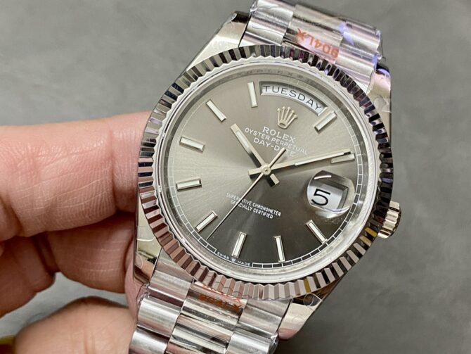 Replica Rolex Day Date 40 18K White Gold Slate Dial M228239 0060 Men's Watch