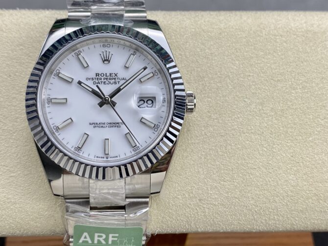 Rolex Datejust 41 Stainless Steel And White Gold White Dial M126334 0009 Men's Watch
