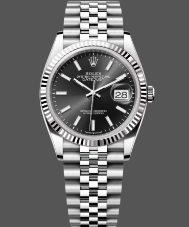 Rolex Datejust 126234 Fluted Bezel Black Index Dial 36MM Unisex Replica Watch