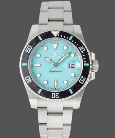 Rolex Submariner Sandblasted DIWF Edition Carbon Bezel Tiffany Ice Blue Dial