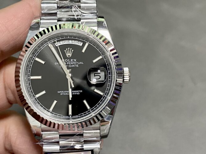 Replica Rolex Day Date 40 Platinum Black Dial M228236 0003 Men's Watch