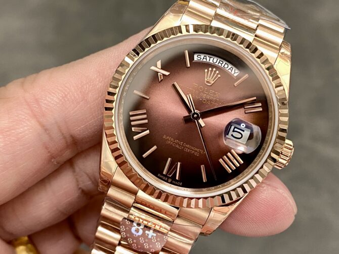 Replica Rolex Day Date 128235 0075 Brown Ombr Roman Dial 36mm