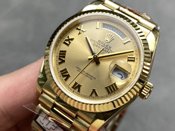 Replica Rolex Day-Date 118235 MOP Black Dial 36mm Unisex Watch