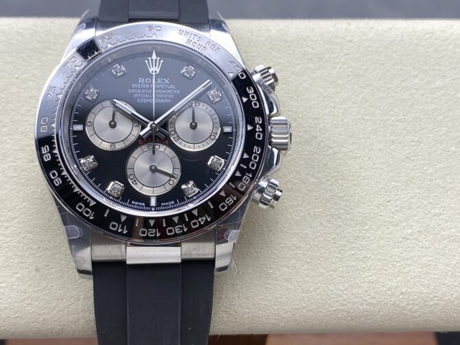 Rolex Daytona 116519 White Gold Automatic Black Dial Diamonds 40mm Mens Replica Watch