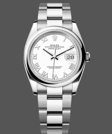 Rolex Datejust m126200 0008 White Roman Dial Stainless Steel 36MM Unisex Replica Watch