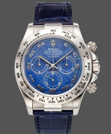Rolex Daytona 116519 Sodalite Arabic Dial Blue Alligator Leather 40mm Mens Replica Watch