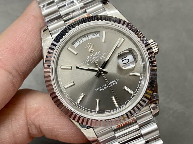 Replica Rolex Day Date 40 18K White Gold Slate Dial M228239 0060 Men's Watch