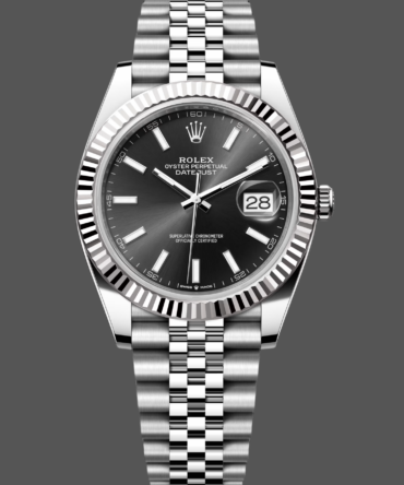 Rolex Datejust 41mm Stainless Steel 126334 0018 Black Index Jubilee