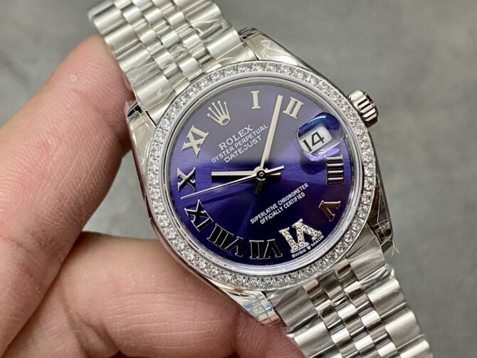 Rolex Datejust 31mm Stainless Steel 278384RBR 0030 Aubergine VI Jubilee Women's Watch