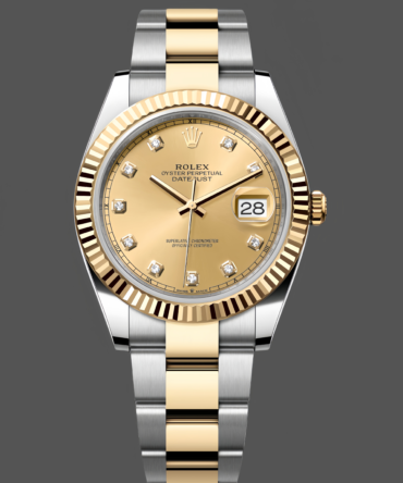 Rolex Datejust 126333 0011 Champagne Diamond Oyster 41mm Two Tone Steel