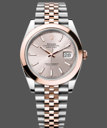 Rolex Datejust 41MM 126301 0010 Rose Gold Sundust Index Dial Mens Replica Watch