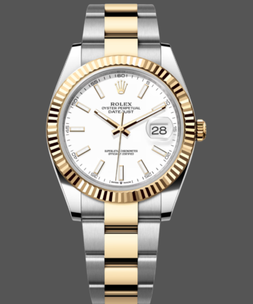 Rolex Datejust 126333 0015 White Index Oyster 41mm Two Tone Steel