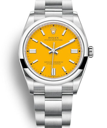 Replica Rolex Oyster Perpetual Lady 36mm Yellow Dial 126000