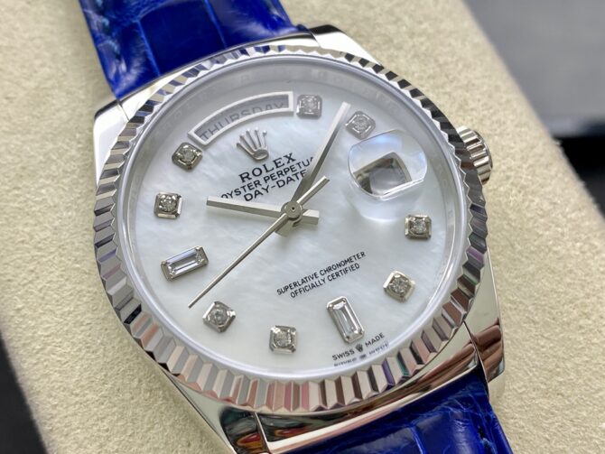 Replica Rolex Day Date 36 White Gold Diamond Rhodium Dial 118139 0053