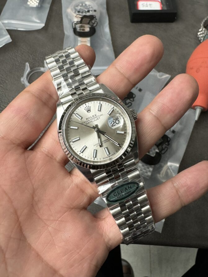 Rolex Datejust 126234 Fluted Bezel Silver Index Dial 36MM Unisex Replica Watch