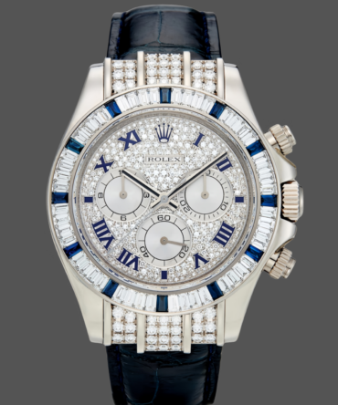 Rolex Daytona 116599 pave diamond dial Blue Leather Strap 40mm Mens Replica Watch