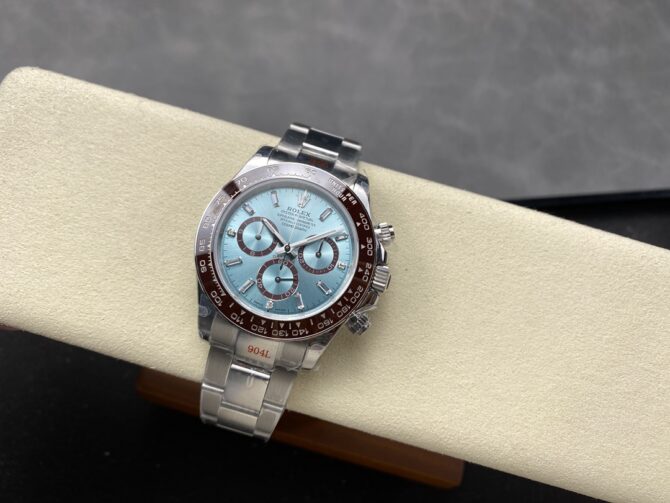 Rolex Platinum Cosmograph Daytona Ice Blue Ice Blue Diamond Baguette Mark 126506 0002