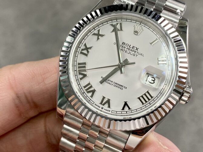 Rolex Datejust 126234 Fluted Bezel White Roman Dial 36MM Unisex Replica Watch