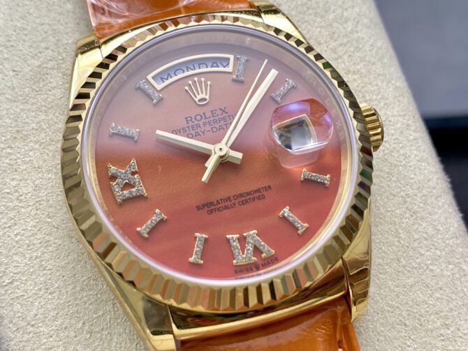 Replica Rolex Day-Date 128239 Blue Ombre Diamond Dial 36MM Unisex Watch