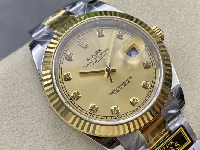 Rolex Datejust 36MM 126233 0018 Champagne Diamond Dial Unisex Replica Watch
