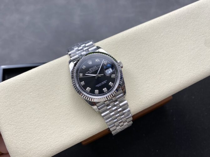 Rolex Datejust 126234 Fluted Bezel Black Diamond Dial 36MM Unisex Replica Watch