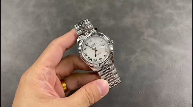 Rolex Datejust 126234 Fluted Bezel White Roman Dial 36MM Unisex Replica Watch
