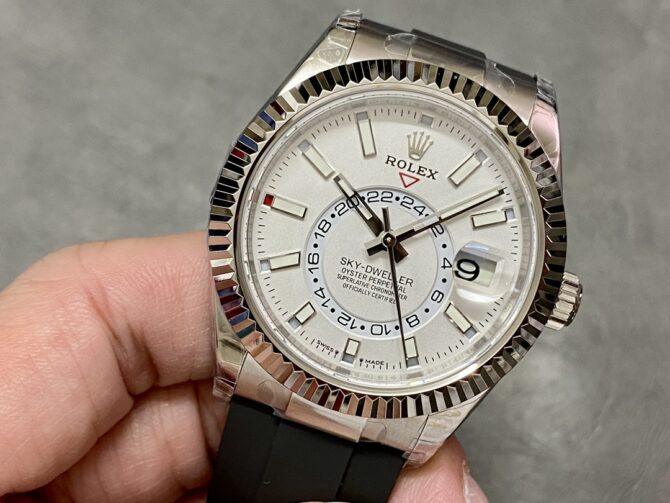 Rolex Sky Dweller 42 White Gold White Dial Oysterflex M336239 0003