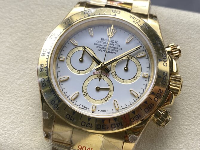 Rolex Daytona 126508 0001 18K Yellow gold White Dial Replica Watch