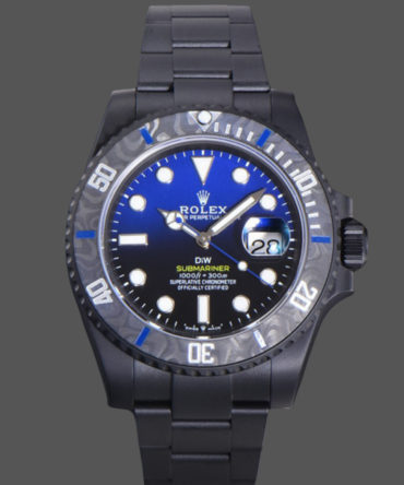 Rolex Submariner Diw 116610 PVD-DLC Stainless Steel Carbon Fiber Bezel Blue Dial