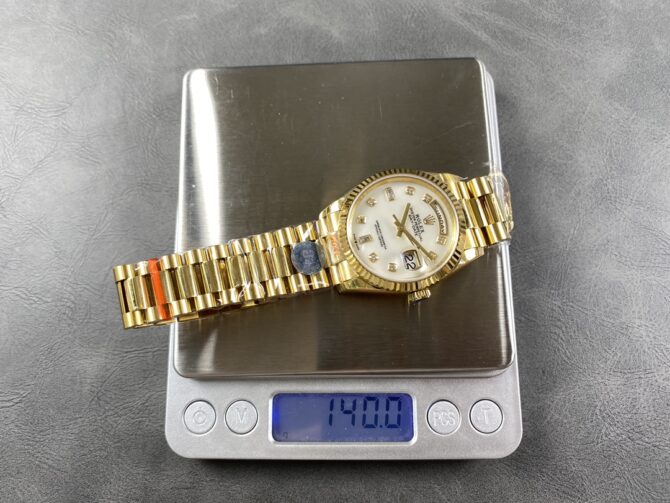 Replica Rolex Day Date 36mm Yellow Gold 128238 0011 MOP Diamond